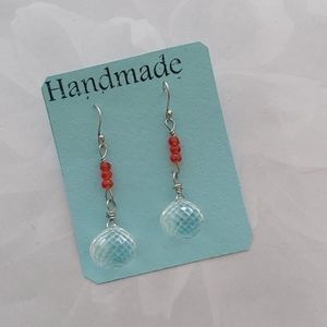 Austrian Red Crystals & Candy Kiss Quartz Earrings